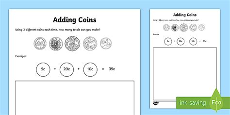 Image result for Adding Coins Worksheet