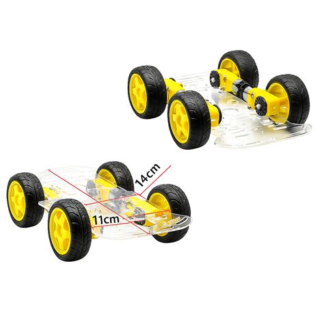 2WD Robot Chassis Transparent 4WD Smart Car Kit.