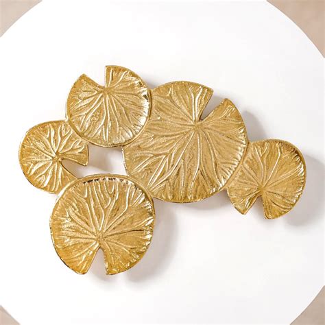 Golden Lotus Leaf Cluster Decorative Tray Online - Premium Decorative ...