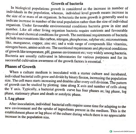 Growth of bacteria - phases of growth , measurements of growth - Bsc ...