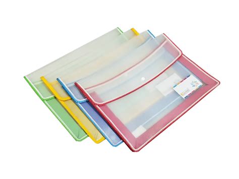 BUTTON FILE FOLDERS - Double Button Double Pocket My Clear Bag ...