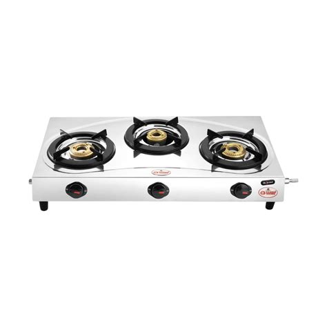 Vansh Homes Flame 3 Burner Stainless Steel LPG Gas Stove – TripleCook