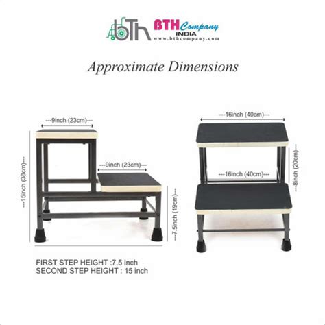 BTH Company Dual Height 2-Step Stool, Versatile 2-Stair Stool with Anti ...