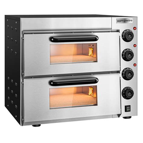Four à pizza électrique mini - 4+4x 20 cm - manuel | GGM Gastro