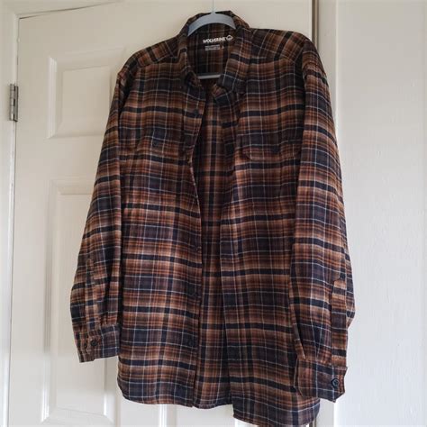 Soft autumn orange and black flannel - Depop