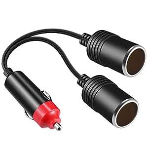 YONHAN 1 to 2 12V Car Cigarette Lighter Splitter Power Charger Port, 12 ...