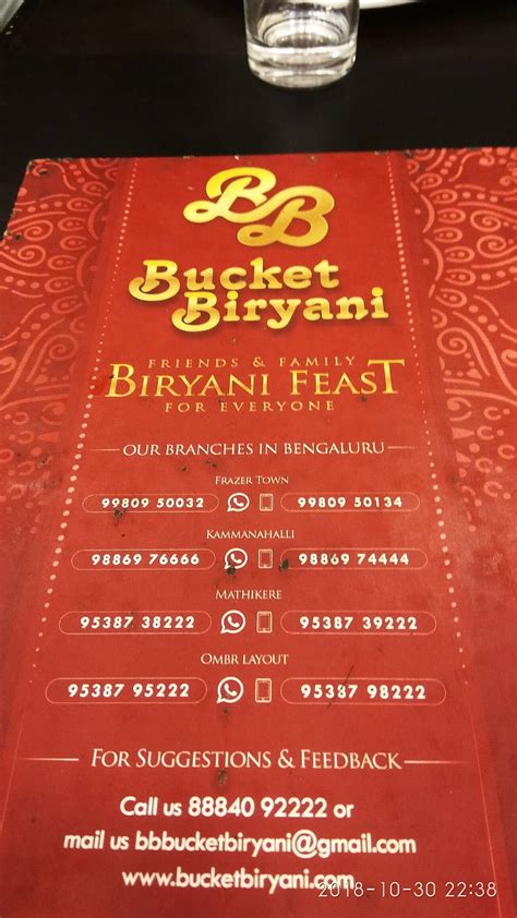 Menu at Bucket Biryani, Bengaluru, 15