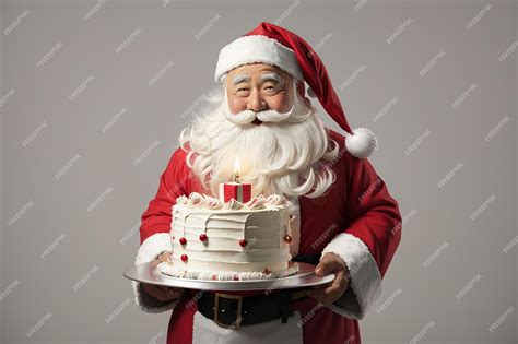 Premium AI Image | Santa claus carrying birthday cake