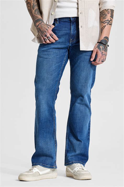 Buy Men's Blue Mid Rise Bootcut Jeans Online | Snitch – SNITCH