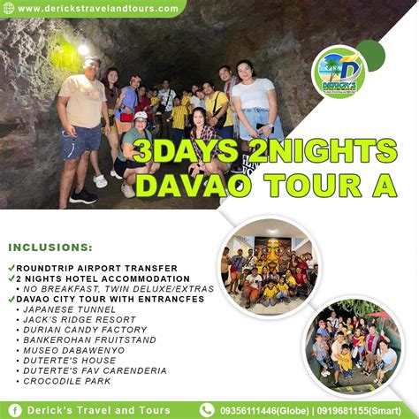 3 Days & 2 Nights Davao Tour A - Dericks Travel and Tours