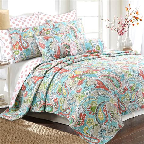 Teal And Coral Bedding | Foter
