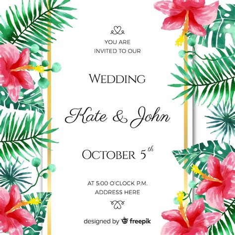 Images de Fond Invitation Mariage Tropical – Téléchargement gratuit sur ...