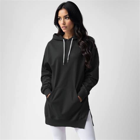 Women's Hoodie Dress - Casual Long Sleeve Pullover Sweatshirt Dress