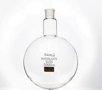 RAWAL'S 5000ml Borosilicate Glass Round Bottom Boiling Flask – Long ...