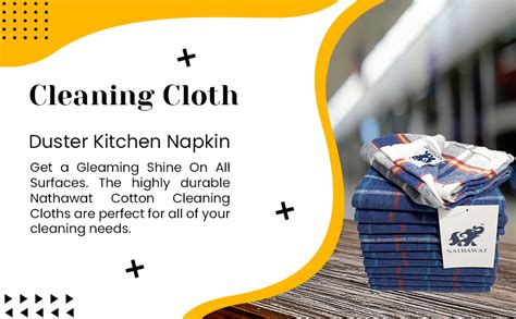 NATHAWAT Cotton Cleaning Cloth Kitchen Duster 100 GSM (Set of 12,Blue ...