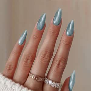 Buy Secret Lives Cats Eye Reusable Artificial stiletto shape Bluish ...