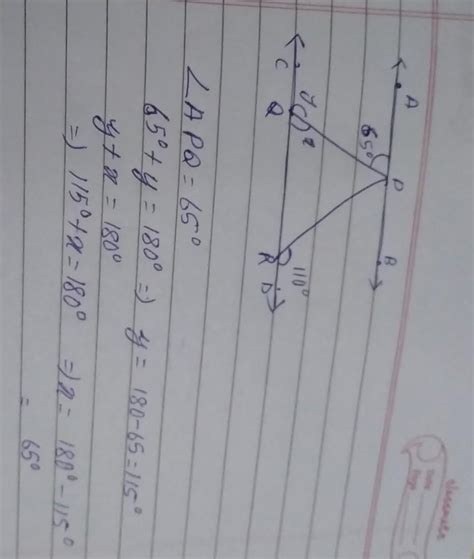 In the figure below,line AB|| line CD,then find the values of x,y and z ...