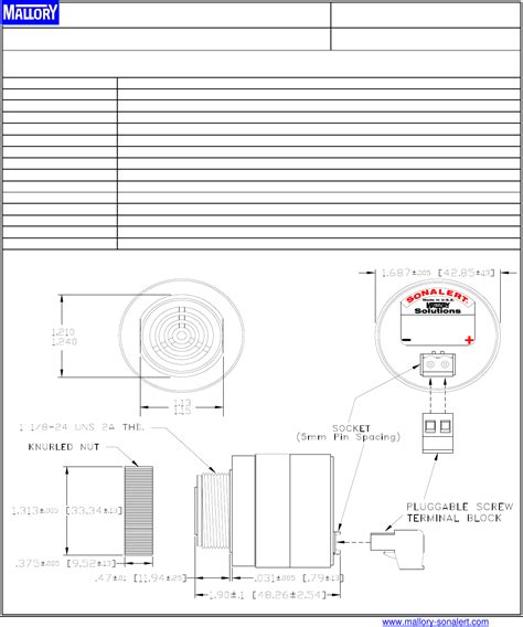 SCL120XA2SP1B Drawing Datasheet by Mallory Sonalert Products Inc ...