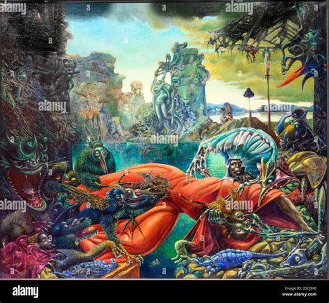 MAX ERNST, (1891-1976) Title: The Temptation of St. Anthony. Oil on ...