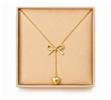 Bow Golden Heart chain-1 Pcs