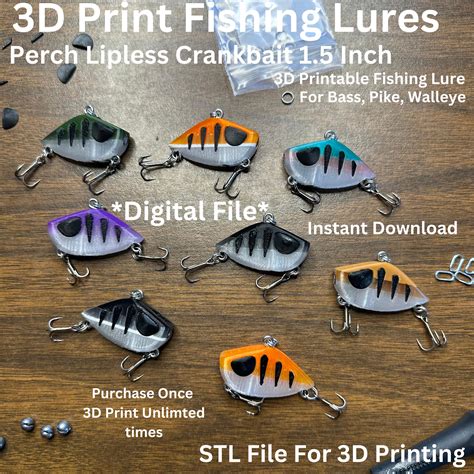 3D Print Fishing Lure Perch Lipless Crankbait for Bass Pike Walleye 3D ...