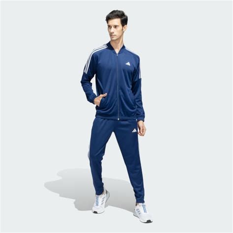 adidas 3 Stripes Plain AEROREADY Track Suit - Blue | adidas India