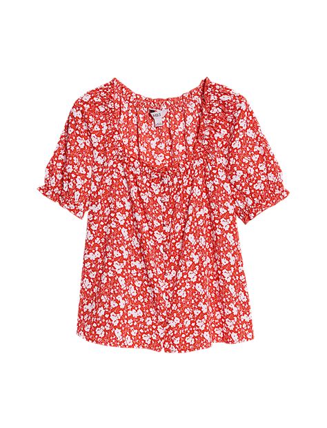 Buy Printed Square Neck Puff Sleeve Blouse at Marks & Spencer