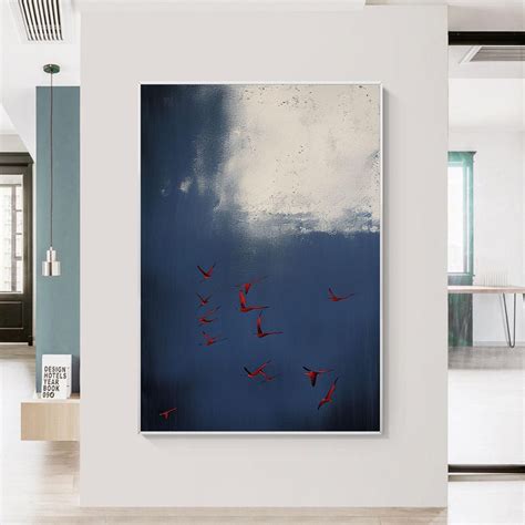 Surrealist Dark Blue Sky Painting Dark Blue Wall Decor · Abstract Art ...
