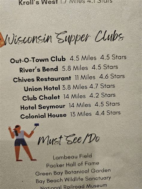 Menu at Redwood Inn restaurant, Green Bay, Main St