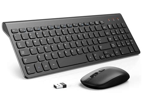 Buy Wireless Keyboard Mouse Combo, Compact Full Size Silent Wireless ...