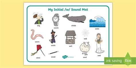 Initial w Sound Mat