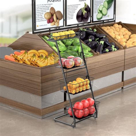 Buy Auledio 4-Tier Fruit Vegetables Basket Bowl Storage Holder With ...