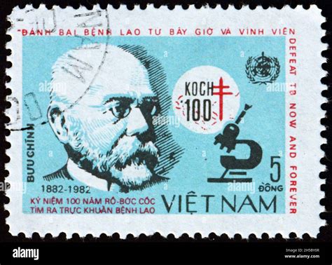 VIETNAM - CIRCA 1983: a stamp printed in Vietnam shows Robert Koch, was a German physician and ...