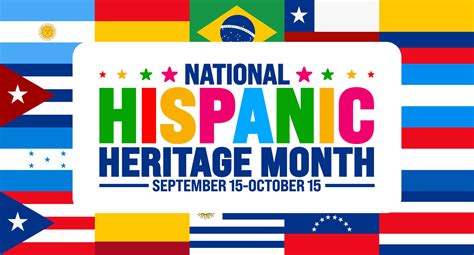 National Hispanic Heritage Month festival world flag background or ...