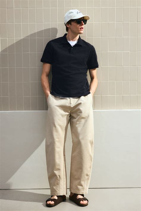 Men’s Navy blue Slim Fit Polo shirt | H&M IN