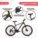 LEADER Platinum 27.5T [21-Speed] Alloy MTB Cycle with Front Suspension ...