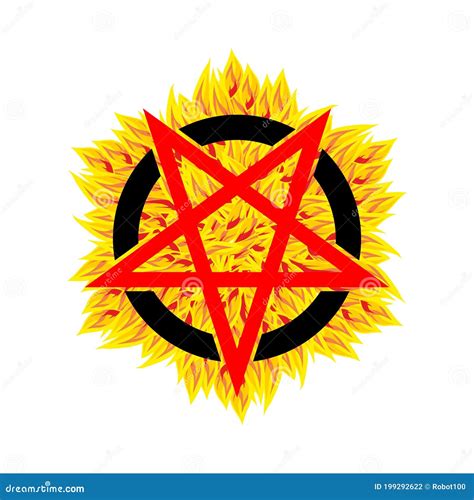 Satan Pentagram Isolated. Devil Symbol Stock Vector - Illustration of ...