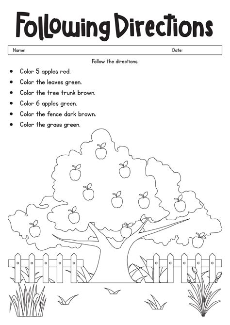 Following Directions Printables Following Directions Worksheets