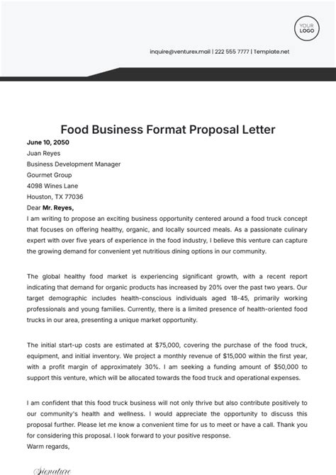 Free Food Letter Templates, Editable and Printable