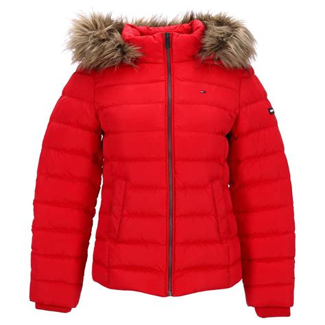 Tommy hilfiger red puffer jacket women's online