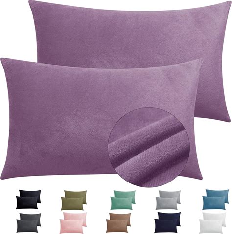 2 Pack Zippered Velvet Queen Pillowcases, Super Soft and Cozy Luxury ...