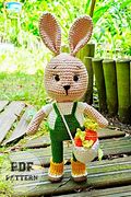 Image result for Crochet Bunny in Overalls and Hat