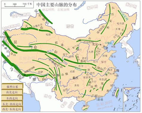 中国主要山脉分布图+重点城市位置对照_地理_云旅游网