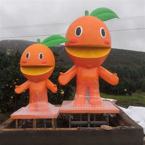 赣州丰收季节活动卡通玻璃钢脐橙公仔雕塑作开幕吉祥物_美陈艺术雕塑-站酷ZCOOL