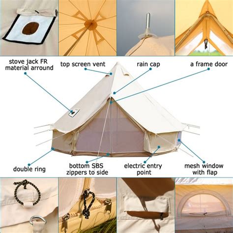 Buy 4-Season 6M Canvas Bell Tent Accessory Rain Flying Awning Glamping ...