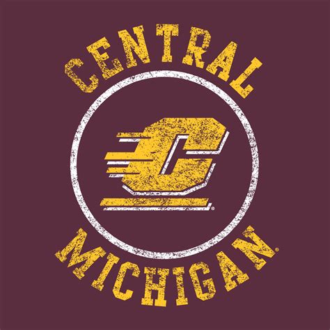 Central Michigan University Chippewas Distressed Circle Logo Short Sle