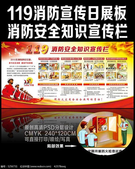119消防宣传日展板_红动网