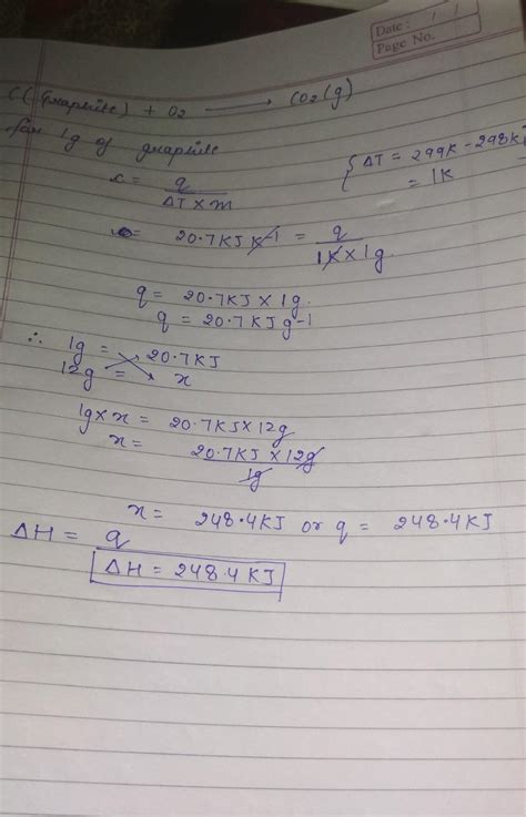 1g of graphite is burnt in a bomb calorimeter in excess of oxygen at ...