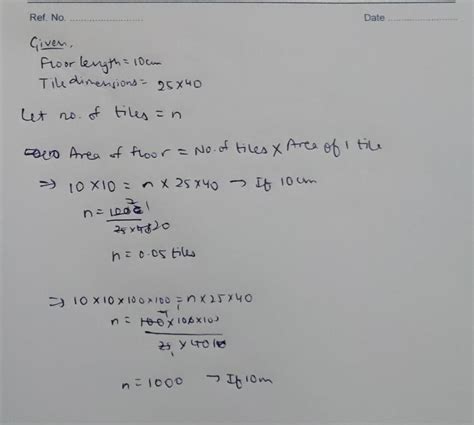 find the numbers of tiles required to cover a floor measuring 10m on ...