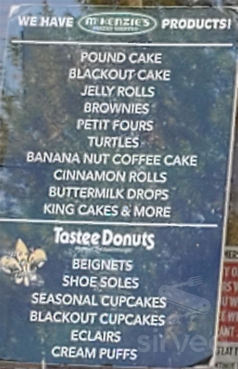 Menu for Tastee Donuts in Metairie, LA | Sirved